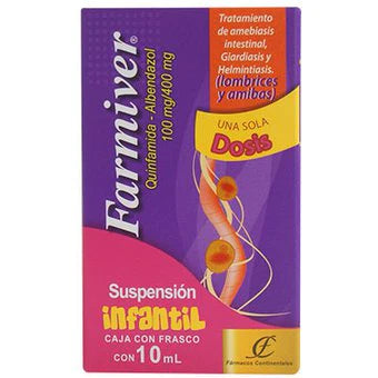 Farmiver Infantil Suspensión 100mg/400mg/10ml (Albendazol/Quinfamida) Farmac