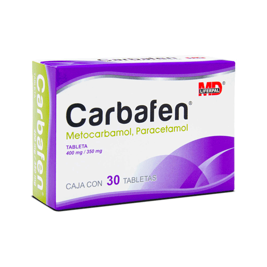 Carbafen 400mg/350mg C/30 Tabletas (Metocarbamol/Paracetamol) Liferpal