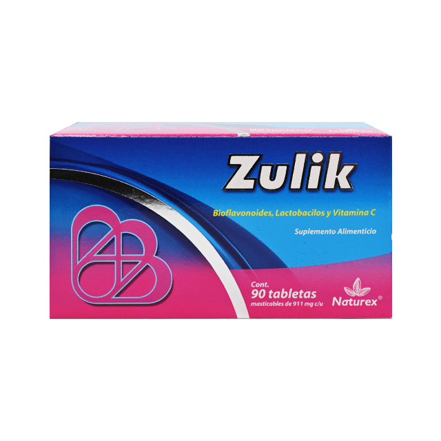Zulik Suplemento Alimenticio C/90 Tabletas (Bioflavonoides/Lactobacilos/Vitamina C) Naturex