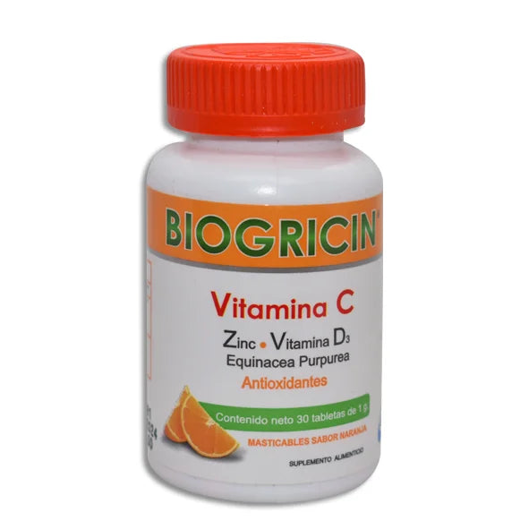 Biogricin C/30 Tabletas Masticables (Vitamina C/Zinc/Vitamina D3)