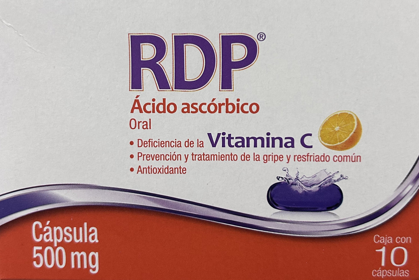 Rdp Cápsulas 500mg (Acido Ascorbico Vitamina C) Progela