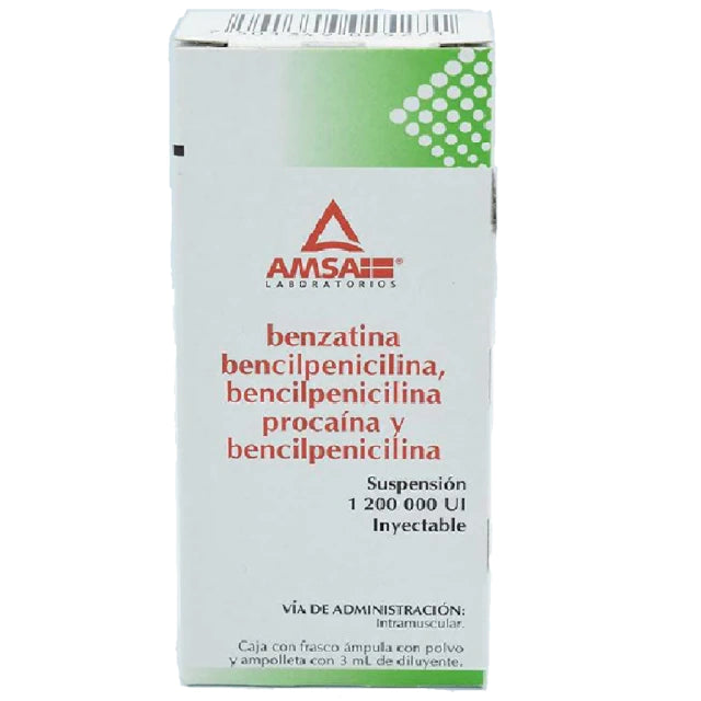 Bencelin Combinado Solución Inyectable 1200000 UI (Benzatina Bencilpenicilina/Bencilpenicilina Procaína/Bencilpenicilina) Amsa