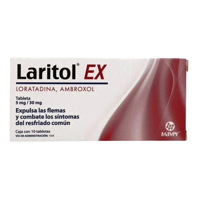 Laritol-Ex Tabletas C/10 (Loratadina/Ambroxol) Maver