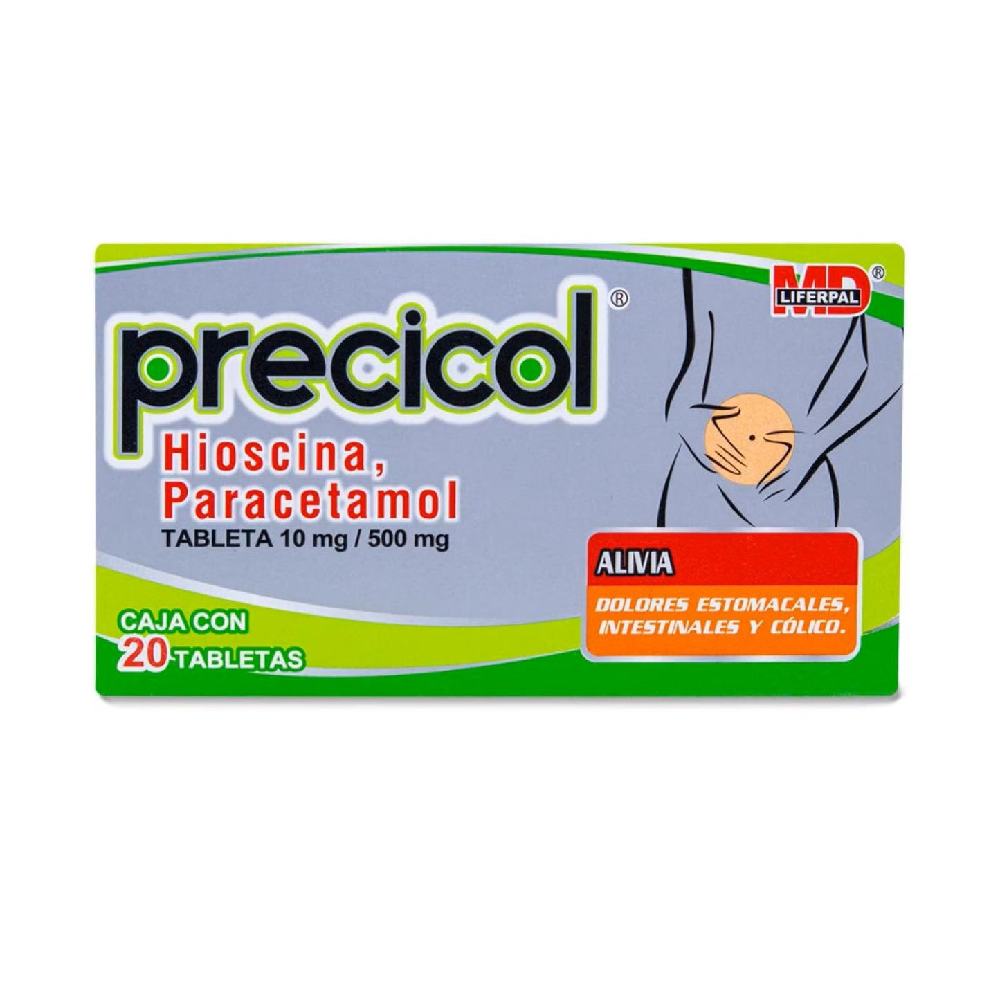 Precicol Tabletas C/20 (Paracetamol/Hioscina) MD Liferpal