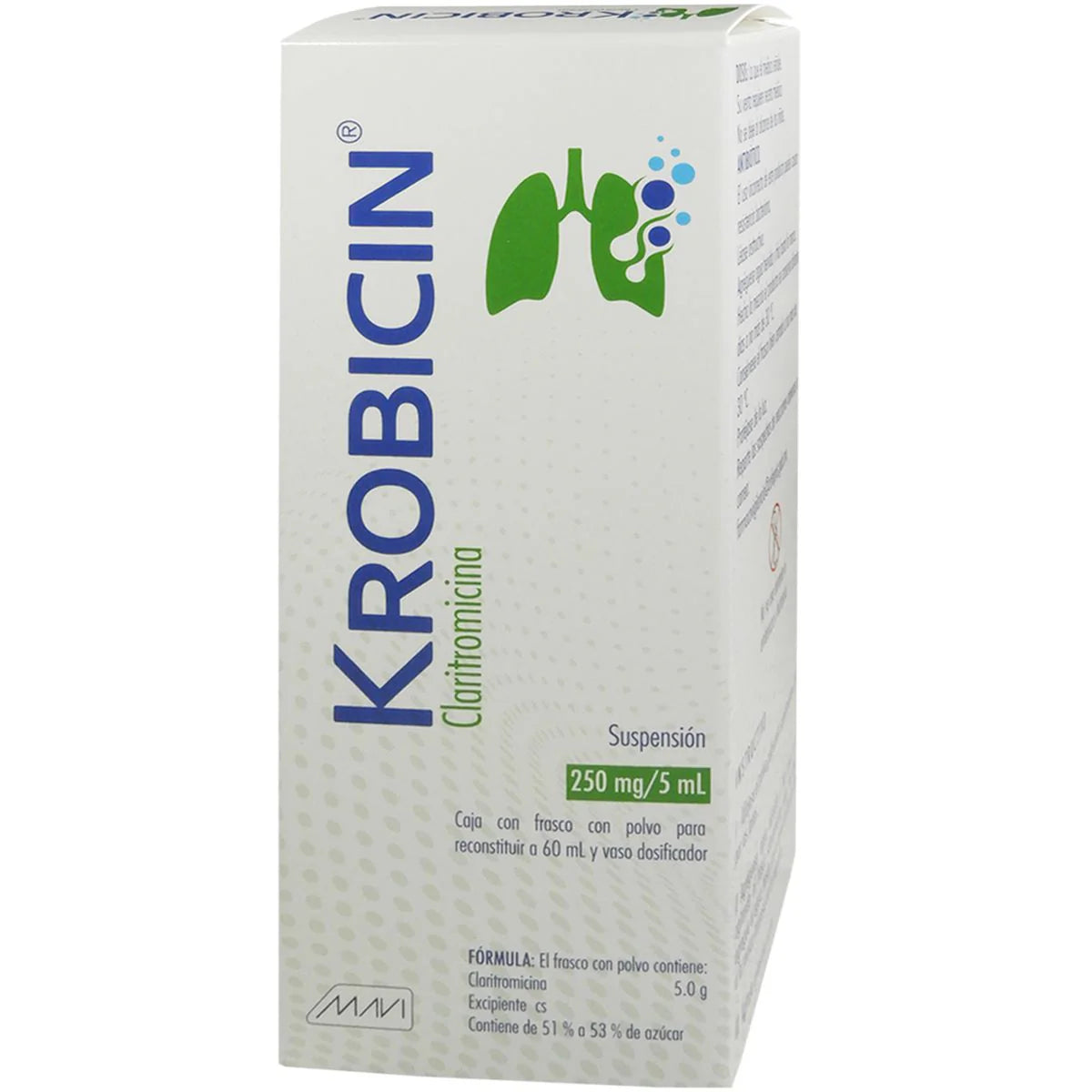 Krobicin Suspensión 250mg (Claritromicina) Mavi