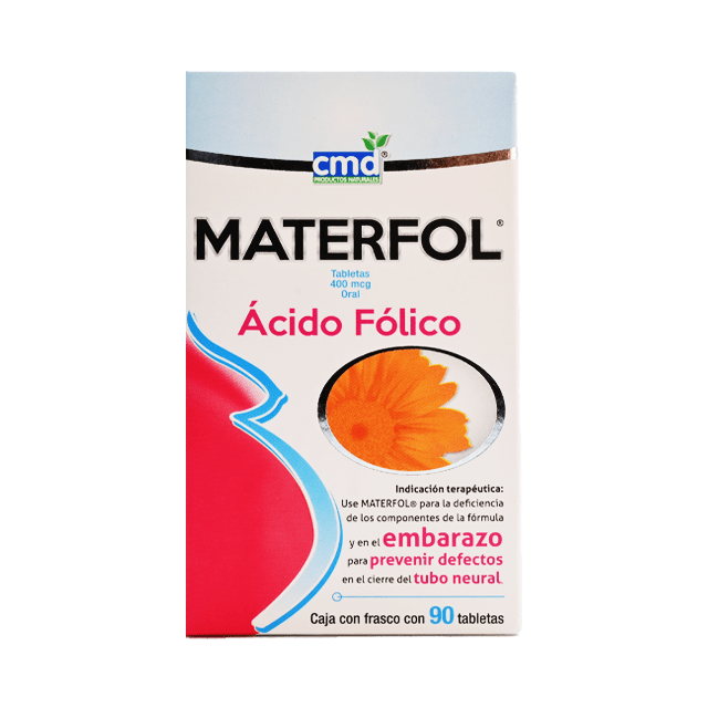 Materfol Tabletas 400mg (Acido Folico) Cmd