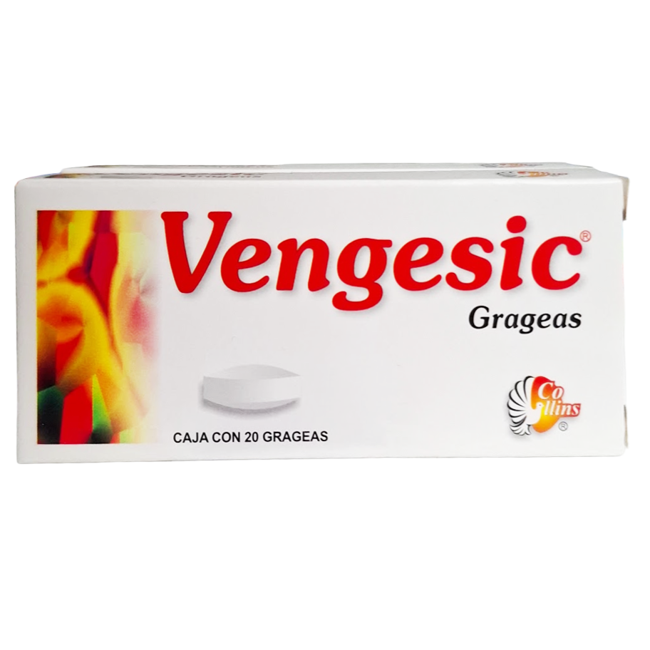 Vengesic C/20 Grageas (Fenilbutazona/Dexametasona/Metocarbamol) Collins