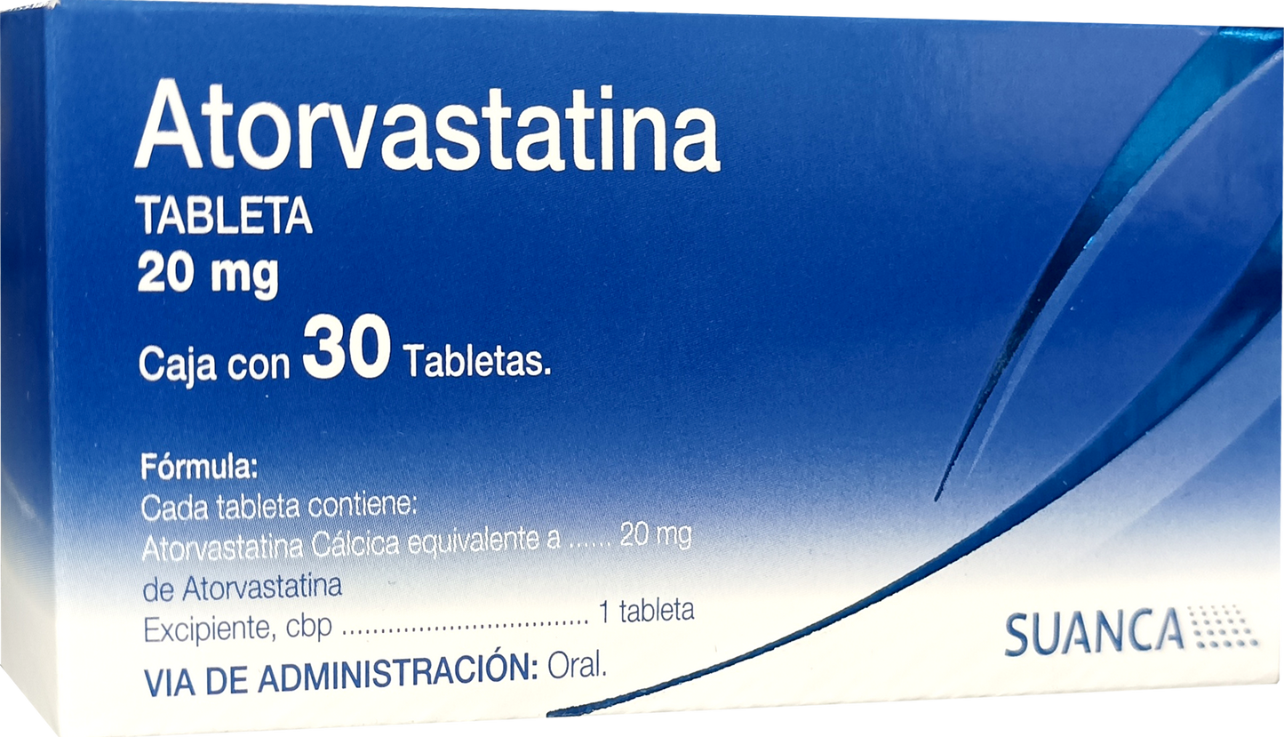 Atorvastatina Tabletas 20mg c/30 (suanca)