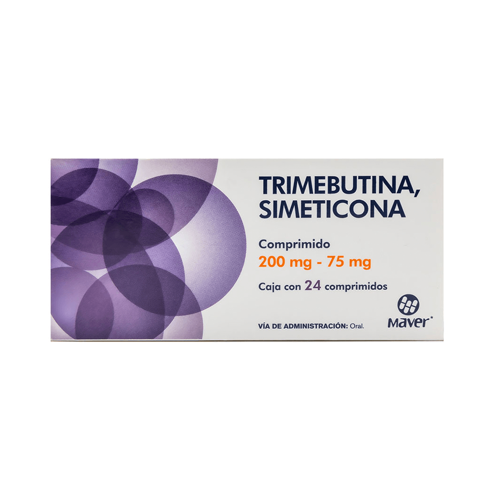Trimebutina/Simeticona Tabletas 200mg C/24 (Maver)