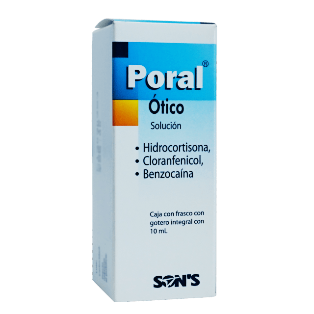 Poral Otico Gotas 10ml (Hidrocortisona/Cloranfenicol/Benzocaina) Sons