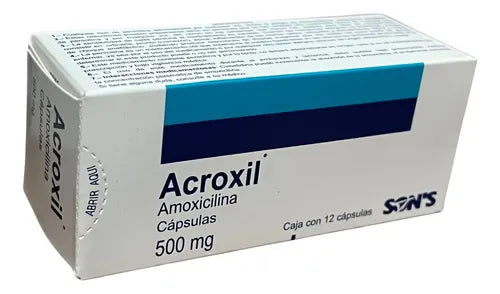 Acroxil Cápsulas 500mg C/12 (Amoxicilina) Sons