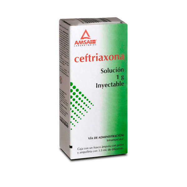 Ceftriaxona Solución Inyectable 1G (AMSA)