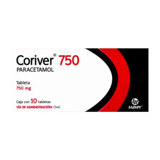 Coriver Tabletas c/10  (Paracetamol 750) Maver