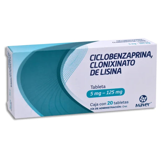 Ciclobenzaprina/Clonixinato De Lisina Tabletas C/25 (Maver)