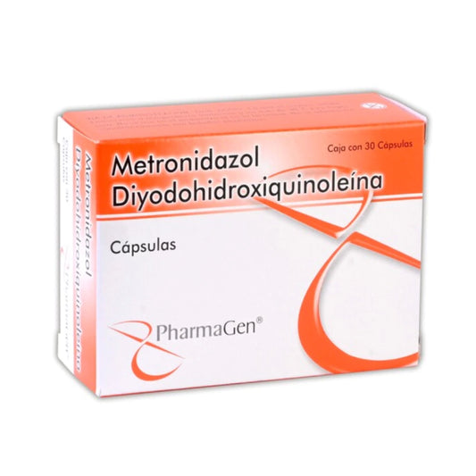 Metronidazol/Diyodohidroxiquinoleina Cápsulas C/30