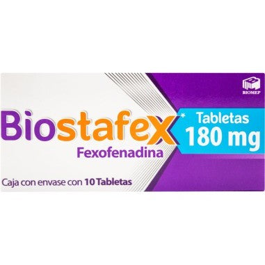 Biostafex 180mg C/10 Tabletas (Fexofenadina) Biomep