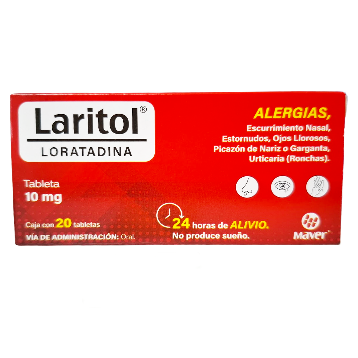 Laritol 10mg C/20 Tabletas (Loratadina) Maver