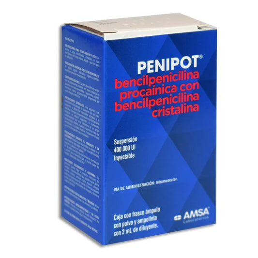 Penipot Solución Inyectable 400000 UI (Bencilpenicilina Procaínica con Bencilpenicilina Cristalina) Amsa