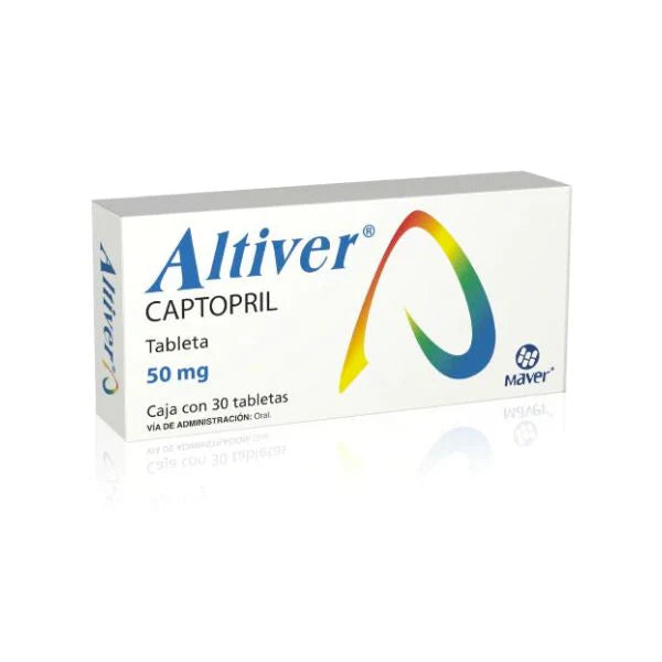 Altiver 50mg C/30 Tabletas (Captopril) Maver