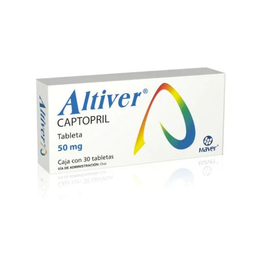 Altiver 50mg C/30 Tabletas (Captopril) Maver