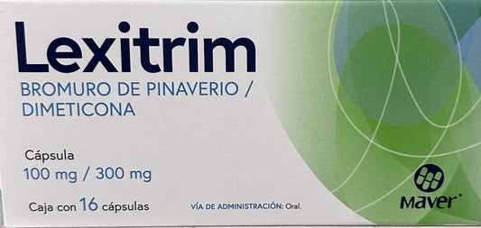 Lexitrim 100mg/300mg C/16 Cápsulas (Bromuro De Pinaverio/Dimeticona) Maver