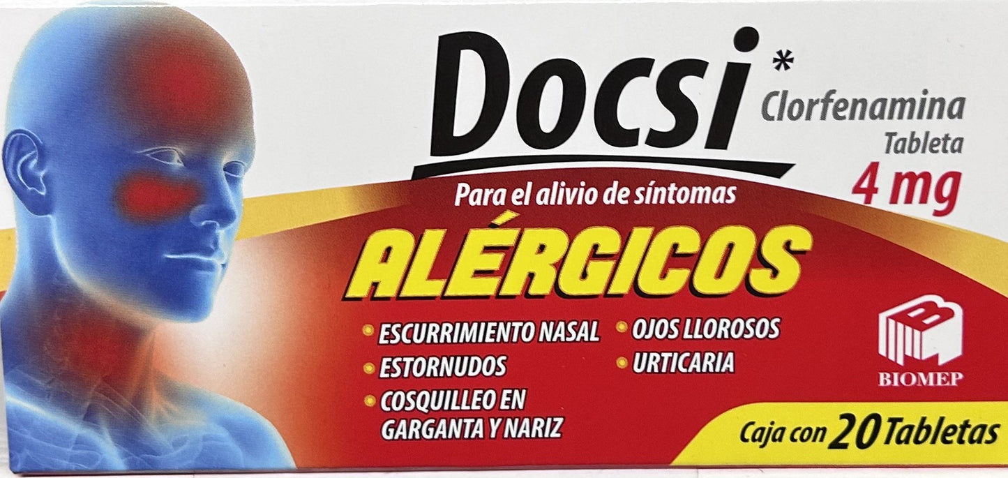 Docsi Tabletas 4mg (Clorfenamina) Biomep