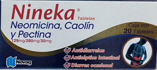 Nineka Tabletas c/20 (Neomicina Caolin Y Pectina) Novag