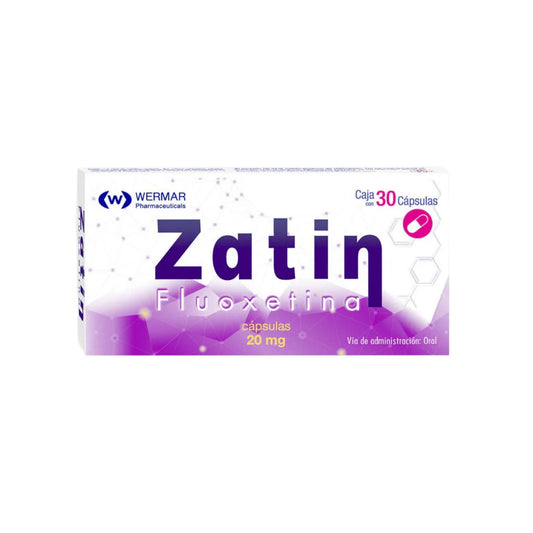 Zatin (Fluoxetina) Capsulas 20mg C/30 (Wermar)