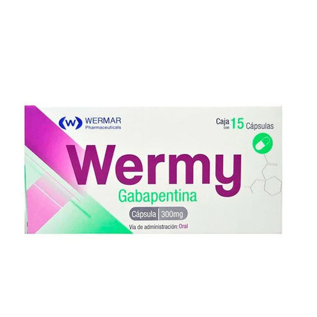 Wermy Cápsulas 300mg c/15 (Gabapentina) Wermar