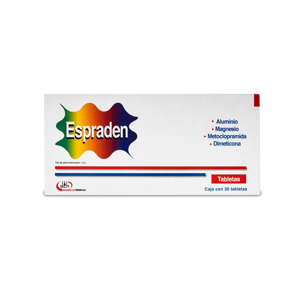 Espraden C/30 Tabletas (Aluminio/Magnesio/Metoclopramida/Dimeticona) Degorts