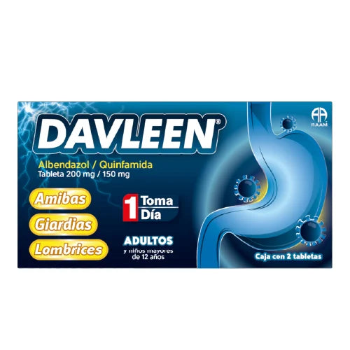Davleen Tabletas C/2 (Albendazol/Quinfamida)