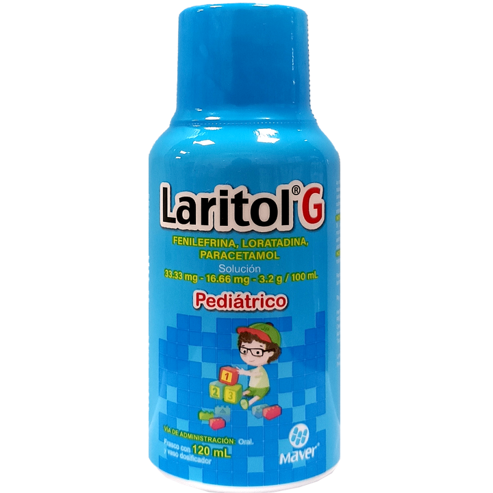 Laritol G Solución Pediatrica 120ml (Loratadina/Fenilefrina/Paracetamol) Maver