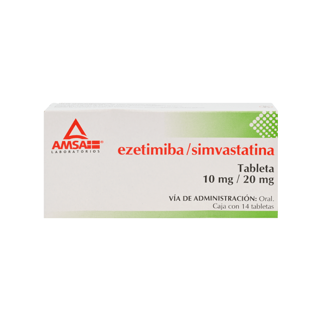 Ezetimiba Simvastatina Tabletas 10mg C/14 (Amsa)