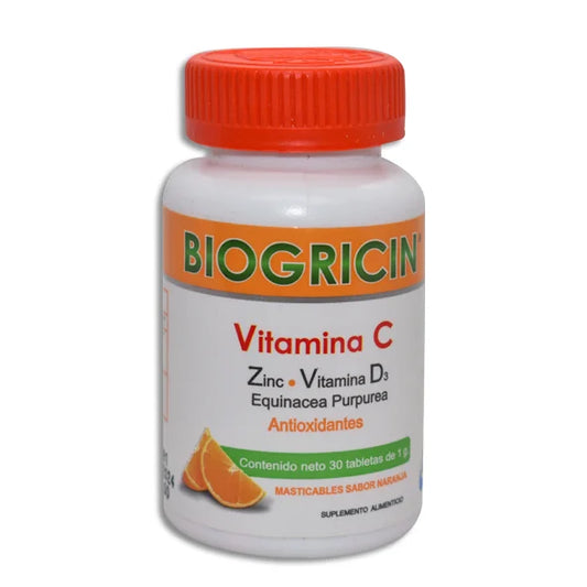 Biogricin C/30 Tabletas Masticables (Vitamina C/Zinc/Vitamina D3)