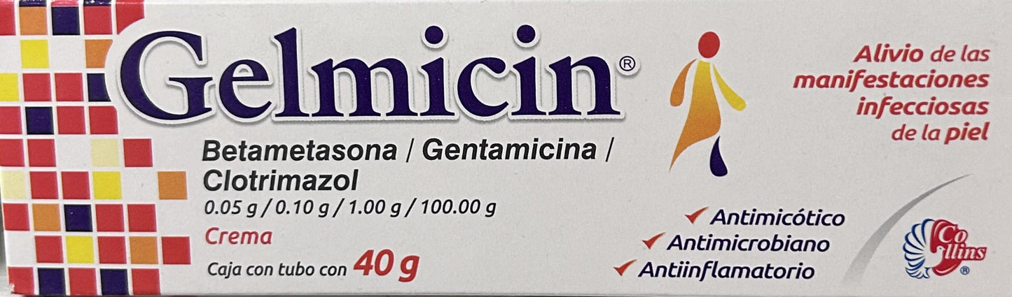 Gelmicin Crema 40g (Betametasona/Gentamicina/Clotrimazol) Collins