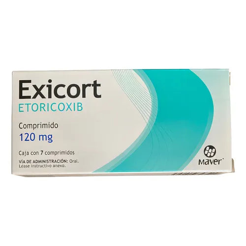 Exicort Tabletas 120mg (Etoricoxib) Maver