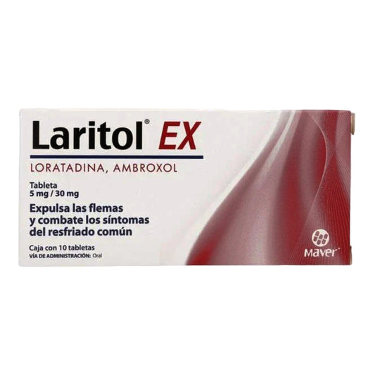 Laritol-Ex Tabletas C/10 (Loratadina/Ambroxol) Maver