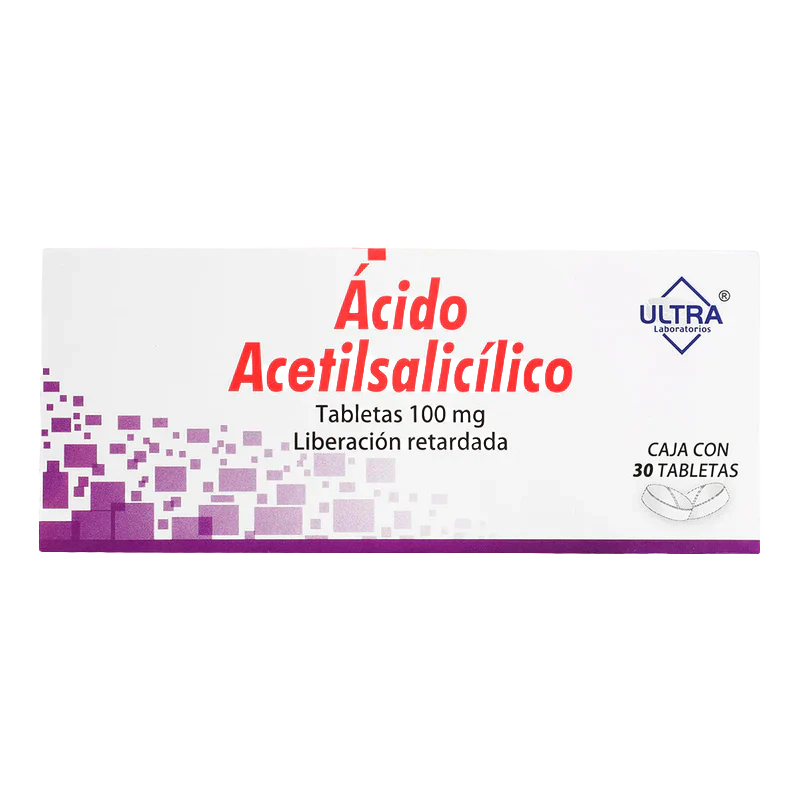 Acido Acetilsalicilico Tabletas 100mg c/30 (Ultra)