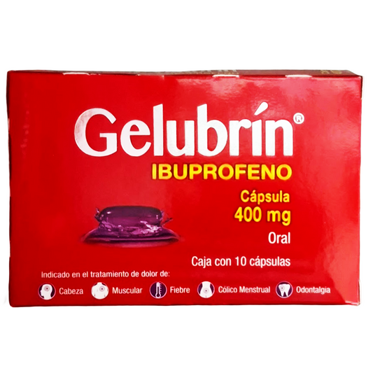 Gelubrin Cápsulas 400mg  c/10 (Ibuprofeno) Progela
