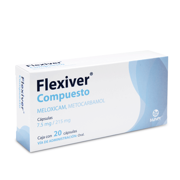 Flexiver Compuesto 7.5mg/215mg C/20 Cápsulas (Meloxicam/Metocarbamol) Maver
