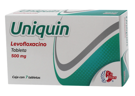 Uniquin Tabletas 500mg c/10 (Levofloxacino) Collins