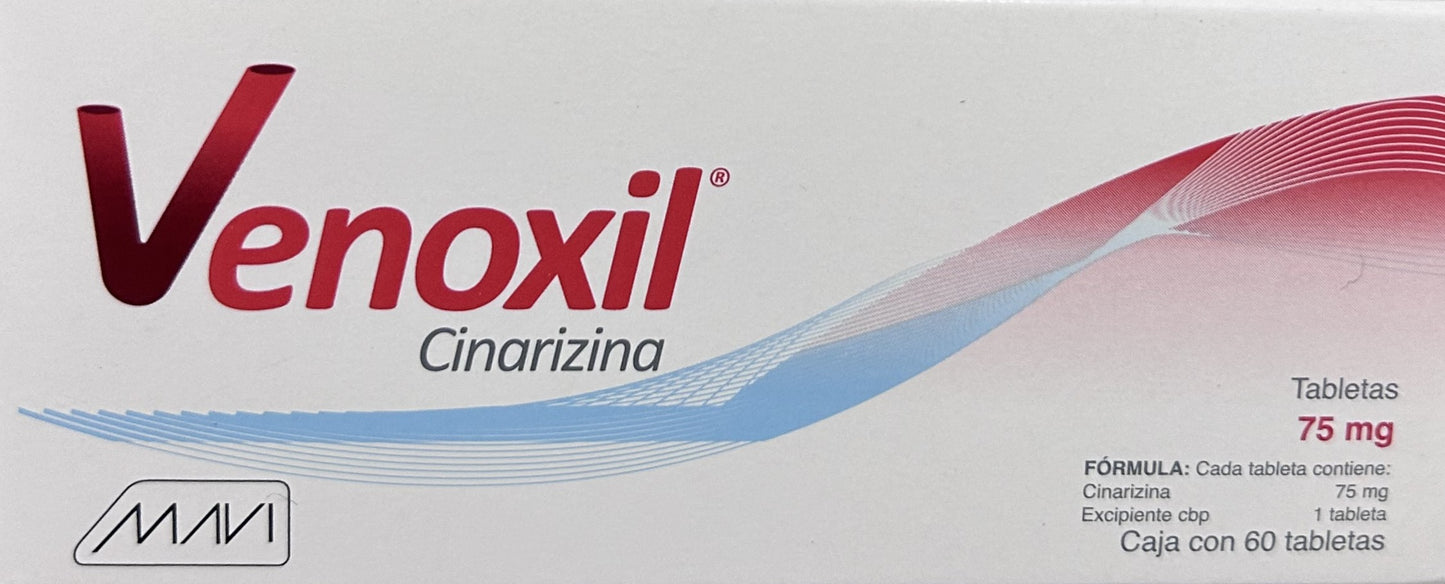 Venoxil De 75mg Tabletas C/60 (Cinarizina) Mavi