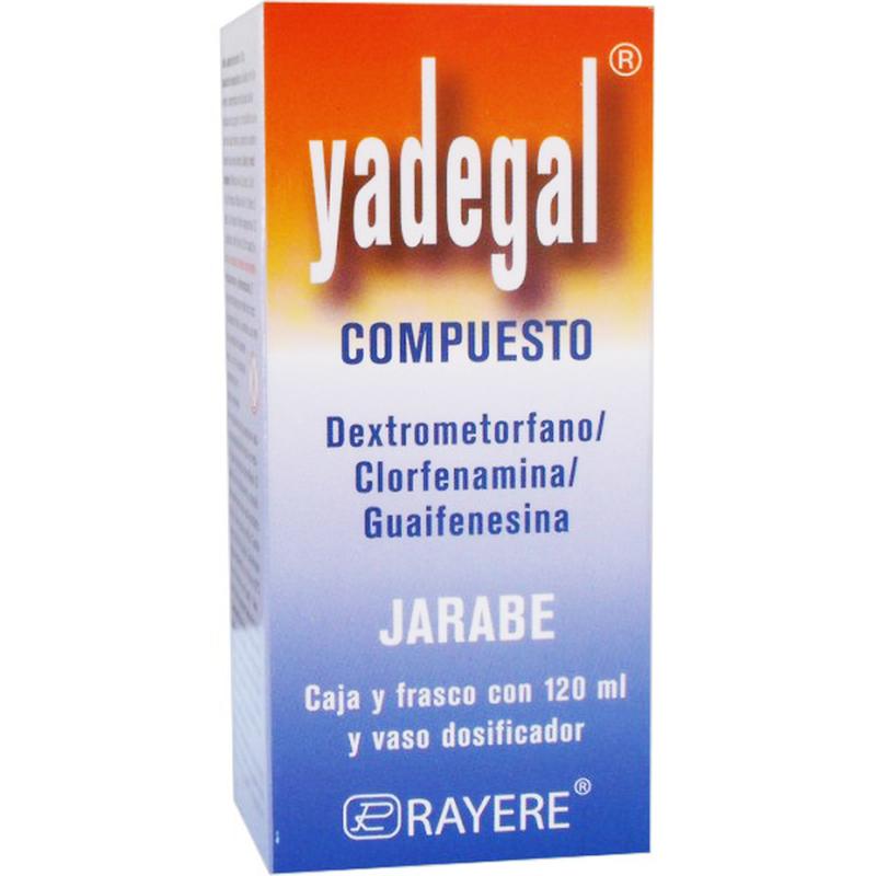 Yadegal Compuesto Jarabe 120ml (Dextrometorfano/Guaifenesina/Clorfenamina) Rayere