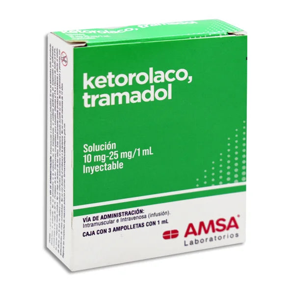 Ketorolaco/Tramadol Solución Inyectable C/3 (Amsa)