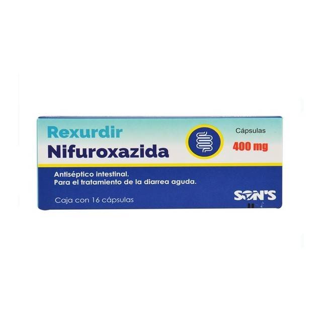 Rexudir Capsulas c/16 400mg (Nifuroxazida) Sons