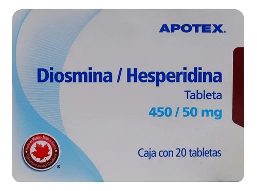 Diosmina/Hesperidina 450mg/50mg C/20 Tabletas Apotex