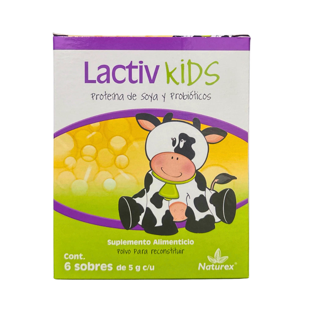 Lactiv Kids Suplemento Alimenticio C/6 Sobres (Proteina de Soya/Probioticos) Naturex