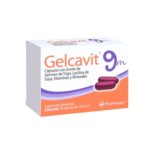 Gelcavit 9 Meses Suplemento Alimenticio C/30 Cápsulas (Aceite de Germen de Trigo/Lecitina de Soya/Vitaminas/Minerales) Pharmacaps