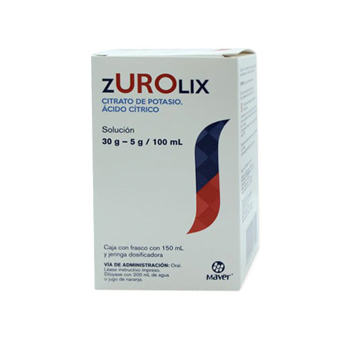 Zurolix 100ml (Citrato de potasio / Acido Cítrico) (Maver)