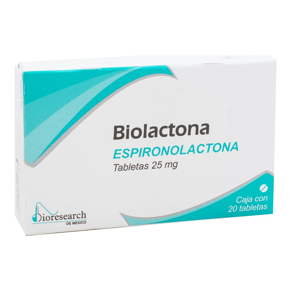 Biolactona Tabletas 25mg C/20 (Espironolactona) (Bioresearch)